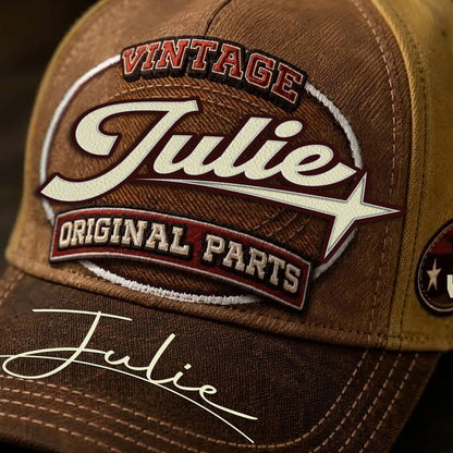 JULIE TC02 HH79  Personalized Name Baseball Cap, Vintage Retro Hat, Custom Gift for Him & Her