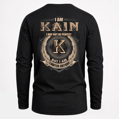 KAIN 2K-101–Personalized Name Quote Apparel “I Am NAME May Not Be Perfect But I Am Limited Edition”