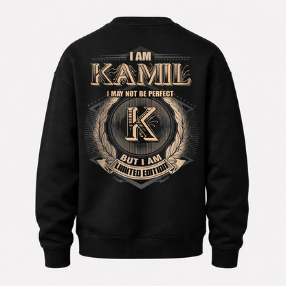 KAMIL 2K-101–Personalized Name Quote Apparel “I Am NAME May Not Be Perfect But I Am Limited Edition”