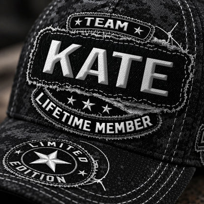 KATE TC03 HH79  Personalized Black Camo Baseball Cap, Custom Name Family Hat