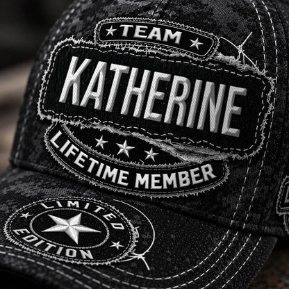 KATHERINE TC03 HH79  Personalized Black Camo Baseball Cap, Custom Name Family Hat