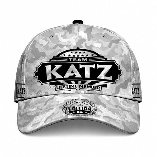 KATZ TC01 HH79 Team Your Name Hat, Personalized Camo Baseball Cap, Custom Family Gift, Gift for Him Her