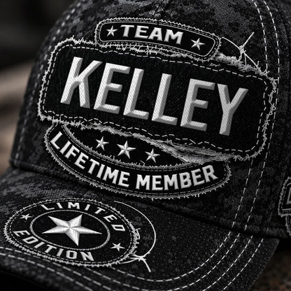 KELLEY TC03 HH79  Personalized Black Camo Baseball Cap, Custom Name Family Hat