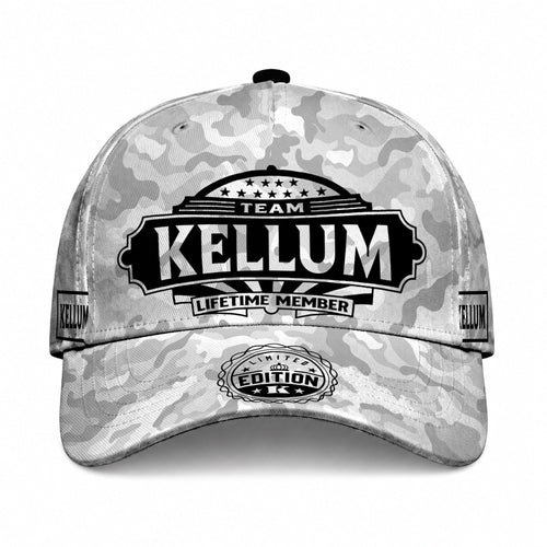 KELLUM TC01 HH79 Team Your Name Hat, Personalized Camo Baseball Cap, Custom Family Gift, Gift for Him Her