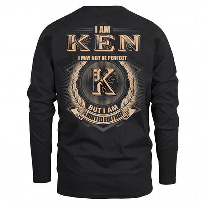 KEN 2K-101–Personalized Name Quote Apparel “I Am NAME May Not Be Perfect But I Am Limited Edition”