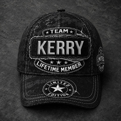 KERRY TC03 HH79  Personalized Black Camo Baseball Cap, Custom Name Family Hat