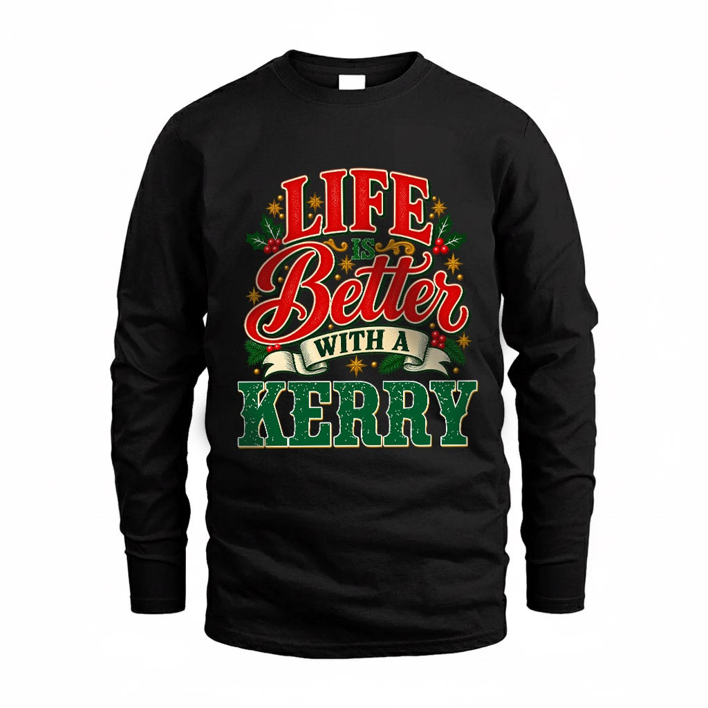 KERRY HH-F011 Personalized Name Christmas Shirt – “Life Is Better With a Custom Name” Funny Christmas Gift, Custom Holiday Apparel