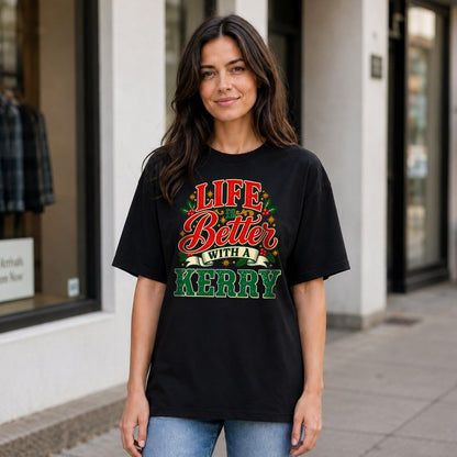 KERRY HH-F011 Personalized Name Christmas Shirt – “Life Is Better With a Custom Name” Funny Christmas Gift, Custom Holiday Apparel