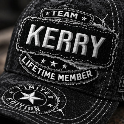 KERRY TC03 HH79  Personalized Black Camo Baseball Cap, Custom Name Family Hat