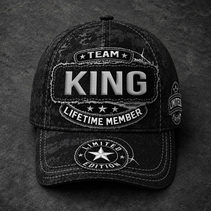 KING TC03 HH79  Personalized Black Camo Baseball Cap, Custom Name Family Hat