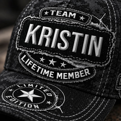 KRISTIN TC03 HH79  Personalized Black Camo Baseball Cap, Custom Name Family Hat