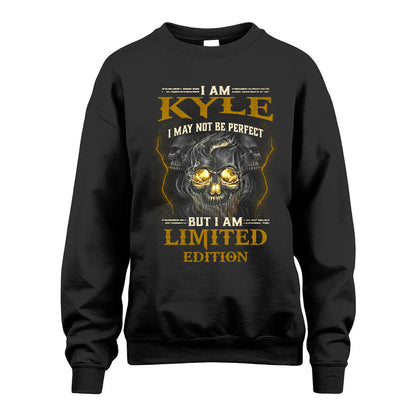 I Am Kyle, I May Not Be Perfect, But I Am Limited Edition – Personalized Skull T-Shirt