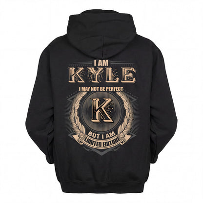 KYLE 2K-101–Personalized Name Quote Apparel “I Am NAME May Not Be Perfect But I Am Limited Edition”