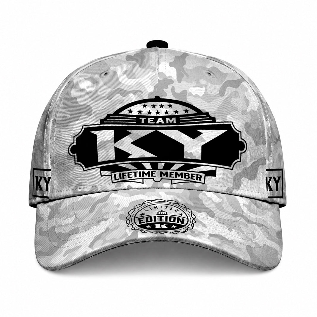 KY TC01 HH79 Team Your Name Hat, Personalized Camo Baseball Cap, Custom Family Gift, Gift for Him Her