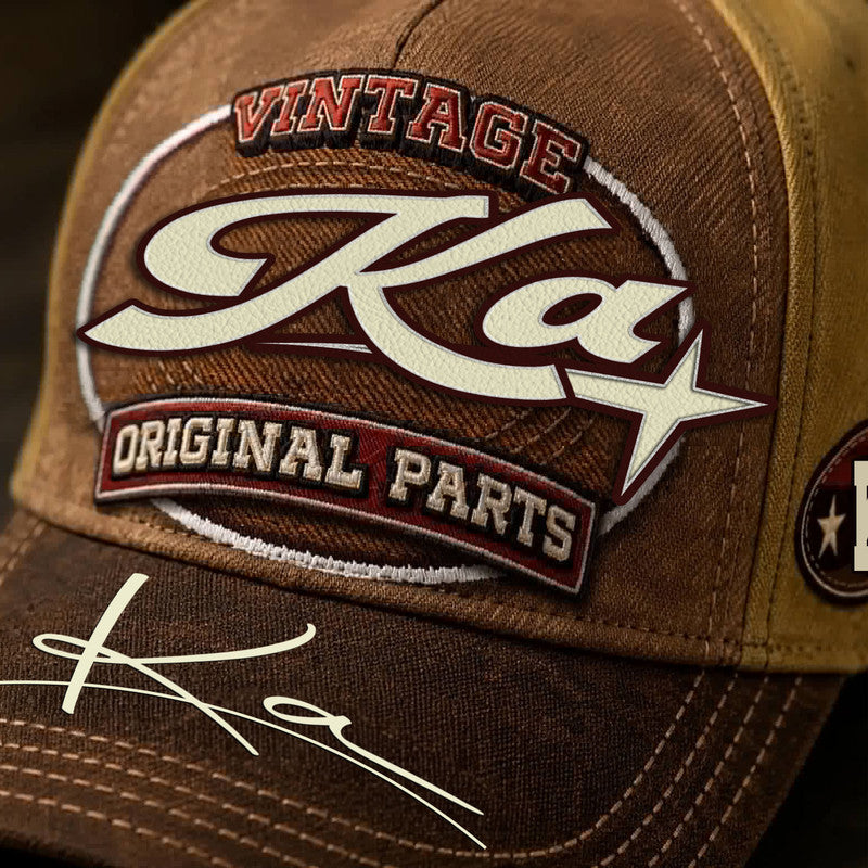 KA TC02 HH79  Personalized Name Baseball Cap, Vintage Retro Hat, Custom Gift for Him & Her