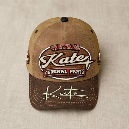 KATE TC02 HH79  Personalized Name Baseball Cap, Vintage Retro Hat, Custom Gift for Him & Her