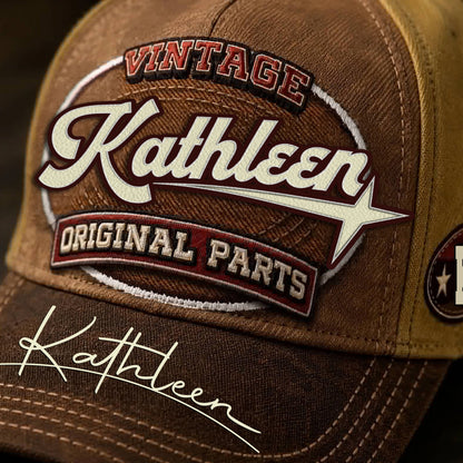 KATHLEEN TC02 HH79  Personalized Name Baseball Cap, Vintage Retro Hat, Custom Gift for Him & Her
