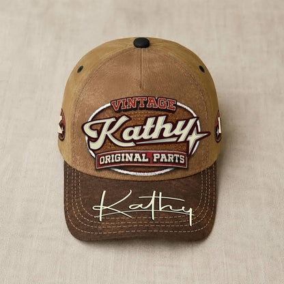 KATHY TC02 HH79  Personalized Name Baseball Cap, Vintage Retro Hat, Custom Gift for Him & Her