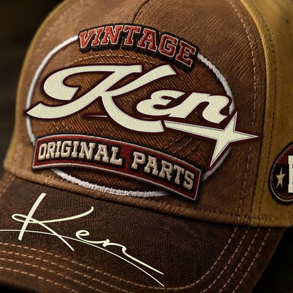 KEN TC02 HH79  Personalized Name Baseball Cap, Vintage Retro Hat, Custom Gift for Him & Her