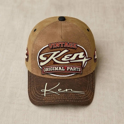 KEN TC02 HH79  Personalized Name Baseball Cap, Vintage Retro Hat, Custom Gift for Him & Her