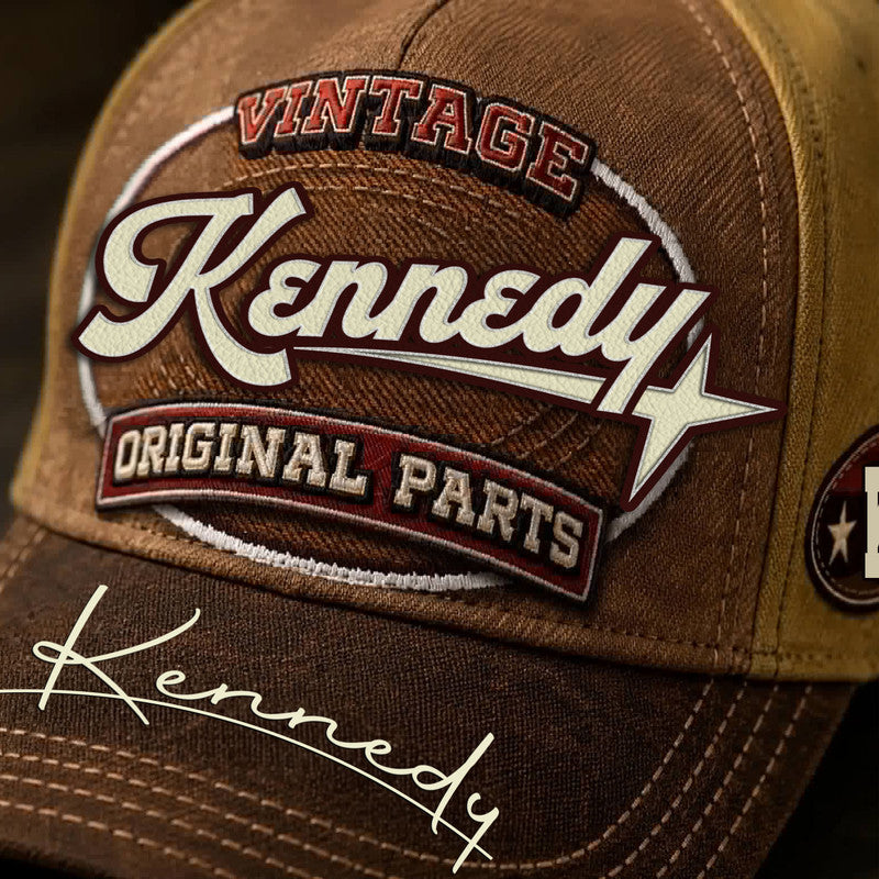 KENNEDY TC02 HH79  Personalized Name Baseball Cap, Vintage Retro Hat, Custom Gift for Him & Her