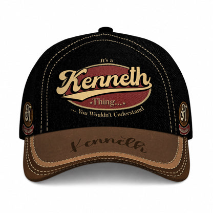 KENNETH  TC06 HH79 Personalized Distressed Baseball Cap, Custom Retro Trucker Hat, Statement Dad Cap