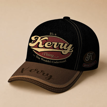 KERRY  TC06 HH79 Personalized Distressed Baseball Cap, Custom Retro Trucker Hat, Statement Dad Cap