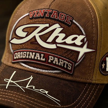 KHA TC02 HH79  Personalized Name Baseball Cap, Vintage Retro Hat, Custom Gift for Him & Her