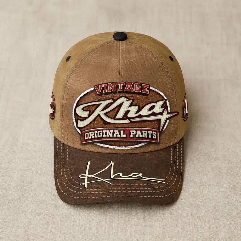 KHA TC02 HH79  Personalized Name Baseball Cap, Vintage Retro Hat, Custom Gift for Him & Her
