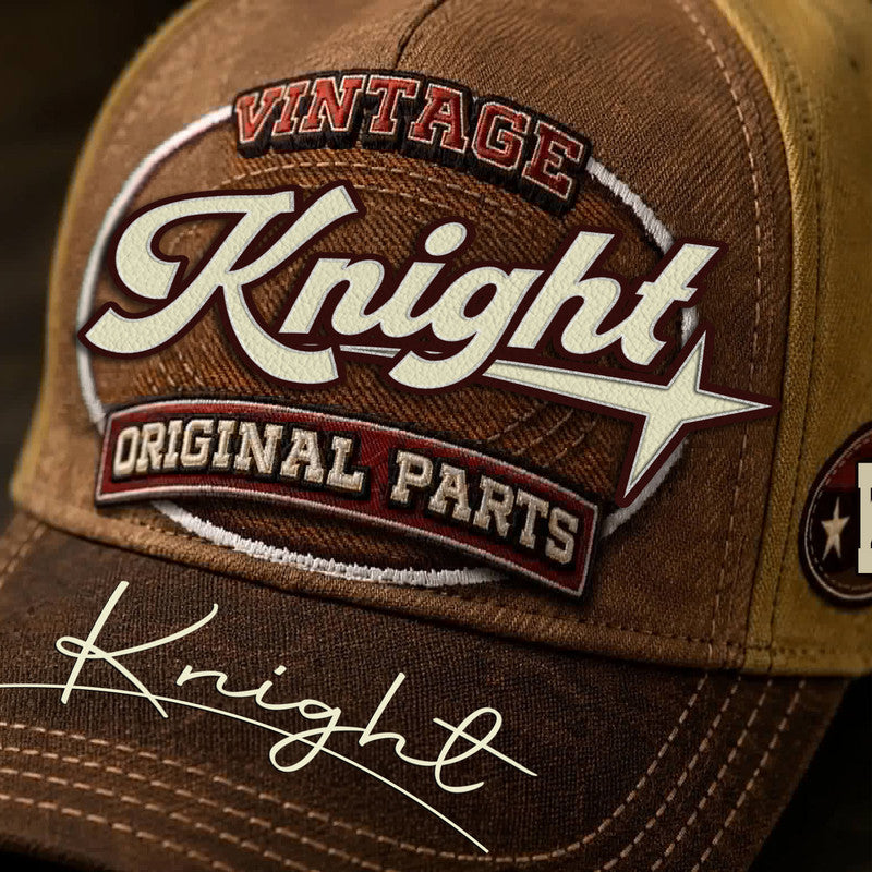 KNIGHT TC02 HH79  Personalized Name Baseball Cap, Vintage Retro Hat, Custom Gift for Him & Her