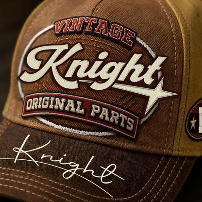 KNIGHT TC02 HH79  Personalized Name Baseball Cap, Vintage Retro Hat, Custom Gift for Him & Her