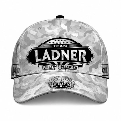 LADNER TC01 HH79 Team Your Name Hat, Personalized Camo Baseball Cap, Custom Family Gift, Gift for Him Her