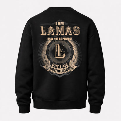 LAMAS 2K-101–Personalized Name Quote Apparel “I Am NAME May Not Be Perfect But I Am Limited Edition”