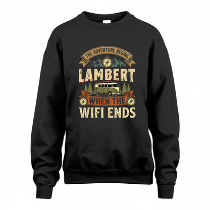 LAMBERT TT898-K6-229 – Personalized Funny Camping Quote Apparel “The Adventure Begins When The WiFi Ends”