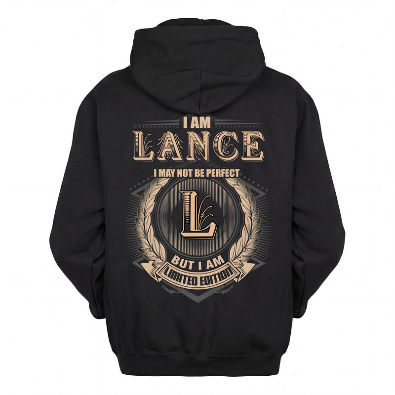 LANCE 2K-101–Personalized Name Quote Apparel “I Am NAME May Not Be Perfect But I Am Limited Edition”