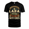 LARA TT898-K6-229 – Personalized Funny Camping Quote Apparel “The Adventure Begins When The WiFi Ends”