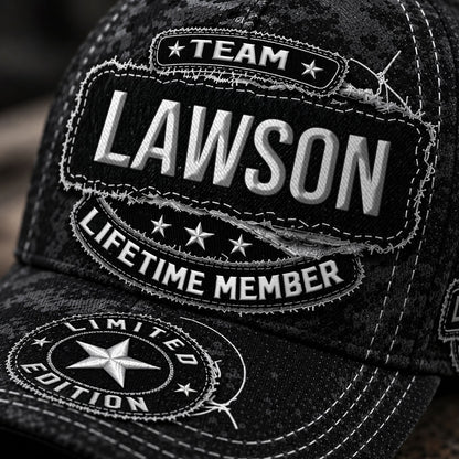 LAWSON TC03 HH79  Personalized Black Camo Baseball Cap, Custom Name Family Hat