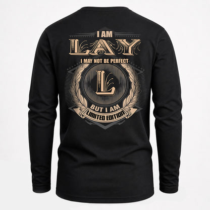 LAY 2K-101–Personalized Name Quote Apparel “I Am NAME May Not Be Perfect But I Am Limited Edition”