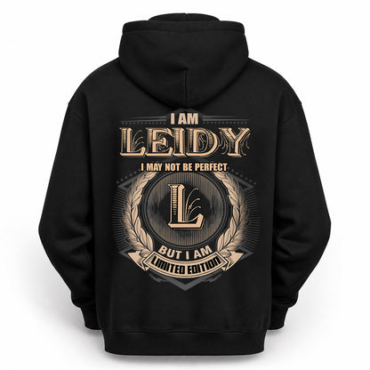 LEIDY 2K-101–Personalized Name Quote Apparel “I Am NAME May Not Be Perfect But I Am Limited Edition”