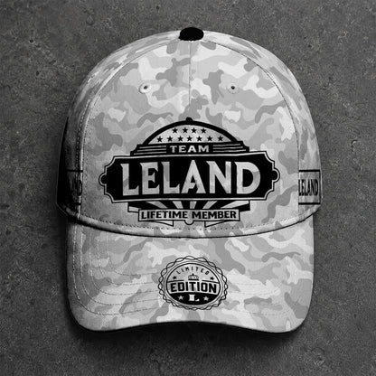 LELAND TC01 HH79 Team Your Name Hat, Personalized Camo Baseball Cap, Custom Family Gift, Gift for Him Her