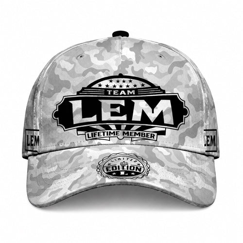 LEM TC01 HH79 Team Your Name Hat, Personalized Camo Baseball Cap, Custom Family Gift, Gift for Him Her