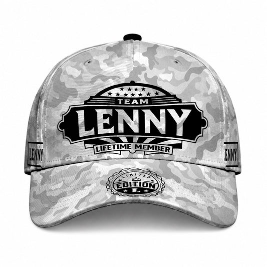 LENNY TC01 HH79 Team Your Name Hat, Personalized Camo Baseball Cap, Custom Family Gift, Gift for Him Her