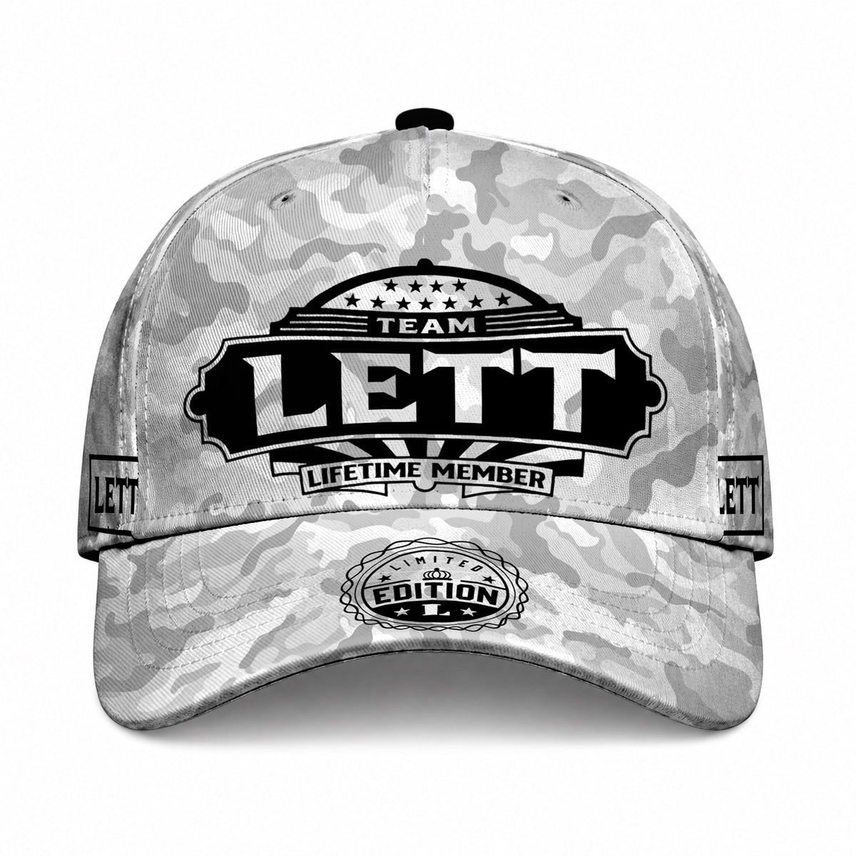 LETT TC01 HH79 Team Your Name Hat, Personalized Camo Baseball Cap, Custom Family Gift, Gift for Him Her