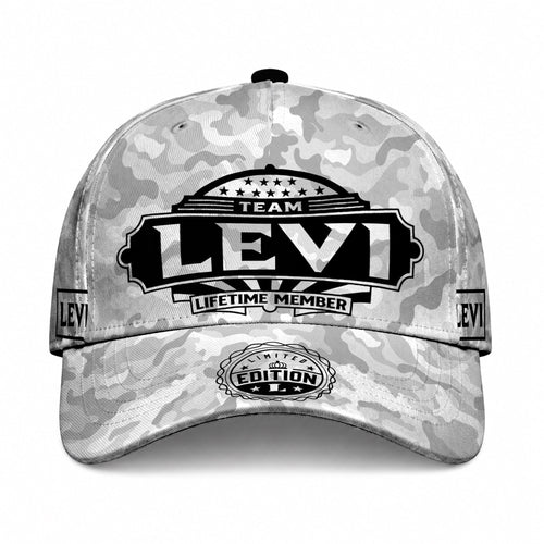 LEVI TC01 HH79 Team Your Name Hat, Personalized Camo Baseball Cap, Custom Family Gift, Gift for Him Her