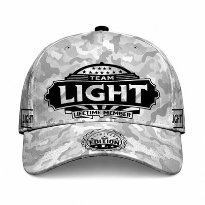 LIGHT TC01 HH79 Team Your Name Hat, Personalized Camo Baseball Cap, Custom Family Gift, Gift for Him Her