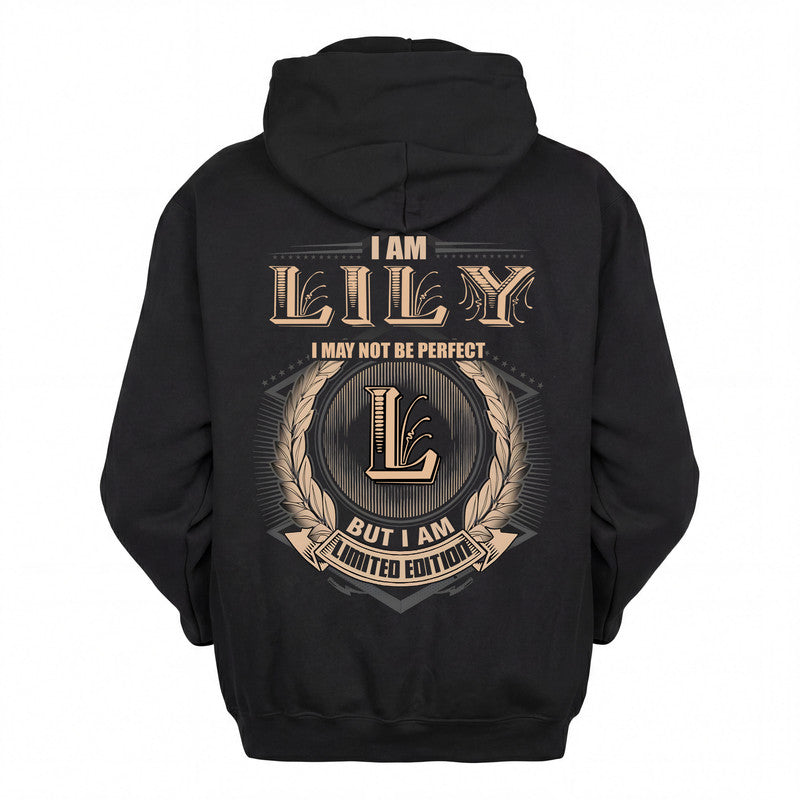 LILY 2K-101–Personalized Name Quote Apparel “I Am NAME May Not Be Perfect But I Am Limited Edition”