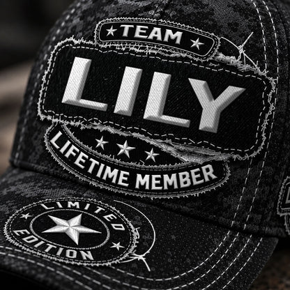 LILY TC03 HH79  Personalized Black Camo Baseball Cap, Custom Name Family Hat