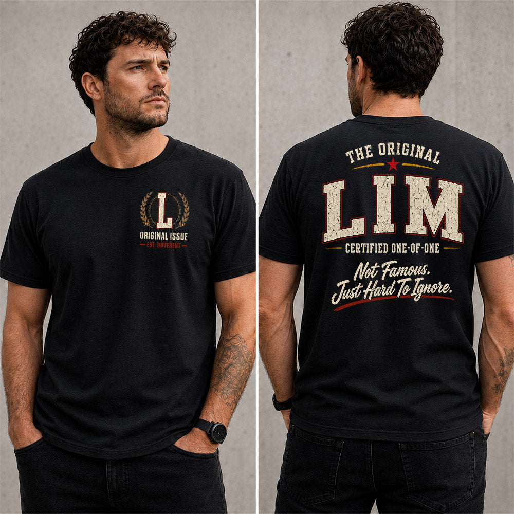 LIM W65-F6-168 – Personalized Original Issue Apparel “The Original NAME Certified One-of-One"
