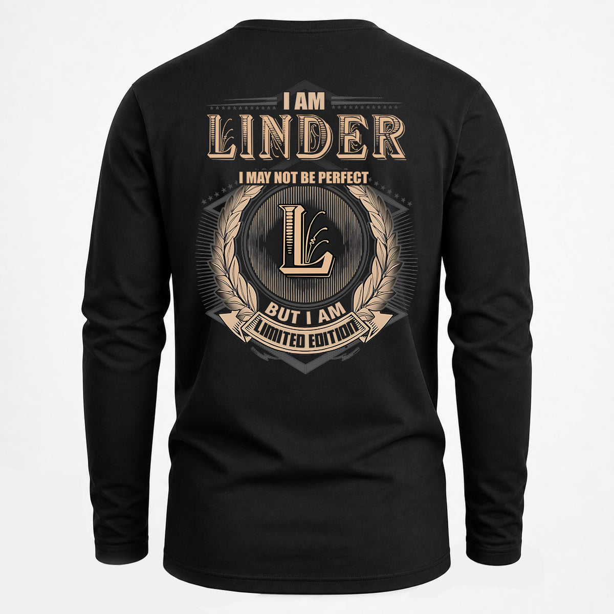 LINDER 2K-101–Personalized Name Quote Apparel “I Am NAME May Not Be Perfect But I Am Limited Edition”
