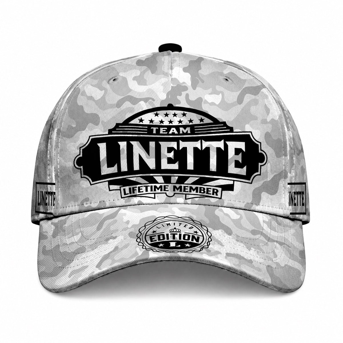LINETTE TC01 HH79 Team Your Name Hat, Personalized Camo Baseball Cap, Custom Family Gift, Gift for Him Her